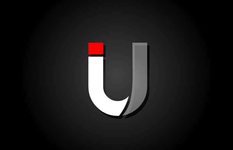 公司图标设计用红白黑U字母标志