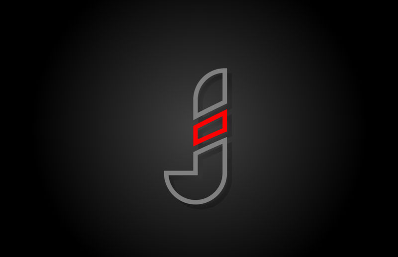 字母表行J字母红黑公司标志图标设计