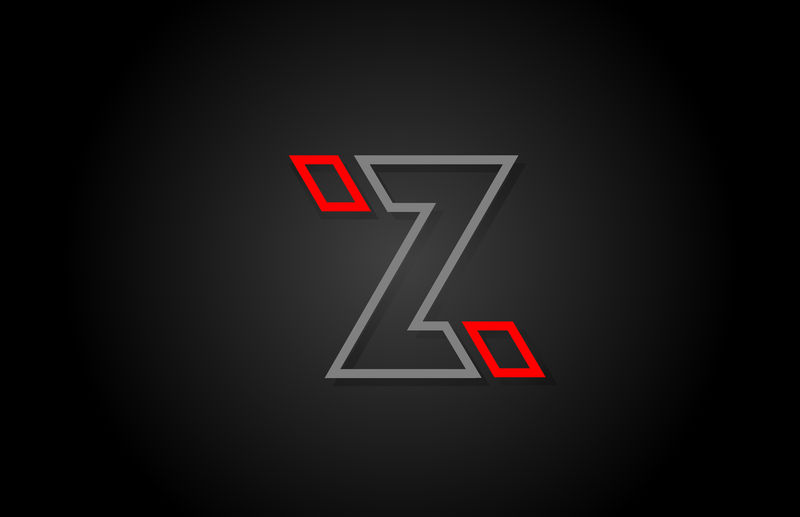 公司标志图标设计用字母线Z字母红黑
