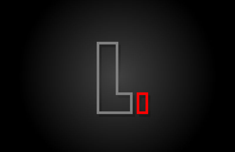 字母表行L字母红黑色用于公司徽标图标设计