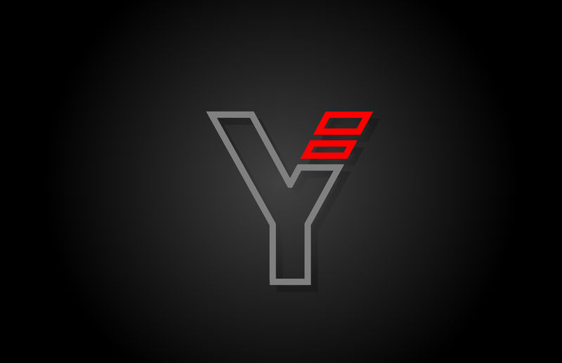公司标志图标设计用字母线Y字母红黑