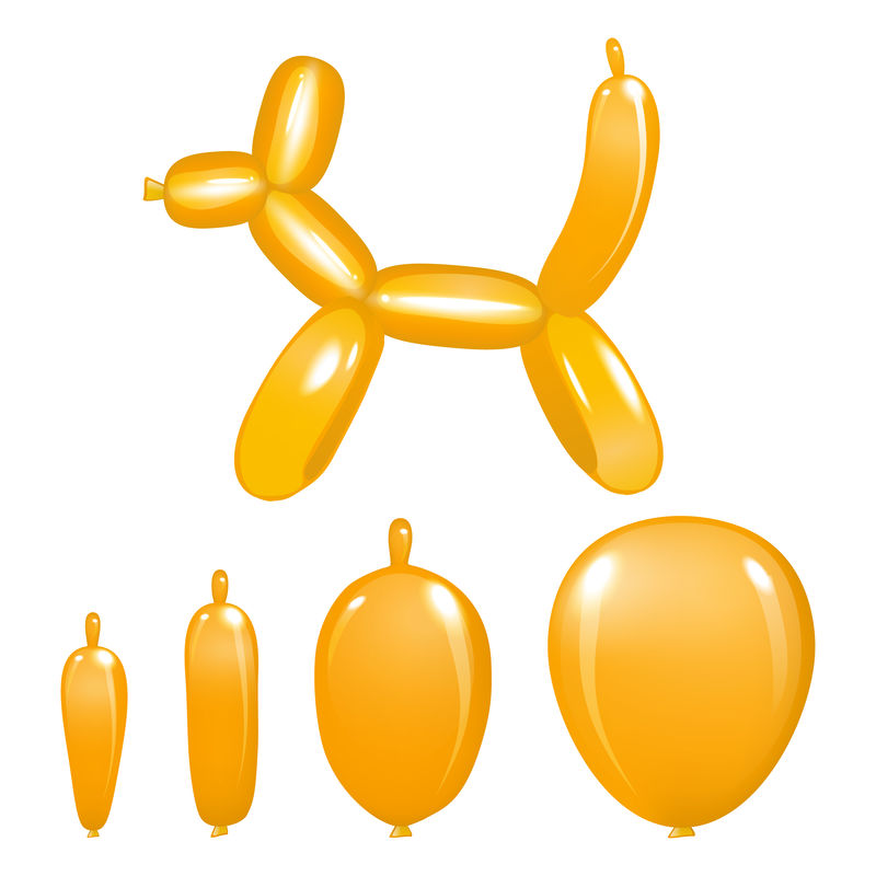 动物气球动作姿势橙色向量