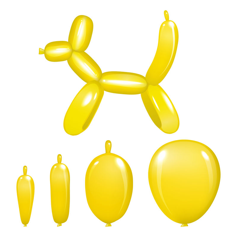 犬气球黄色动物设计载体