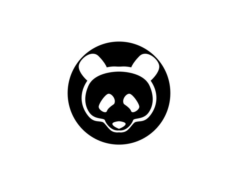 熊猫头黑色标志和符号