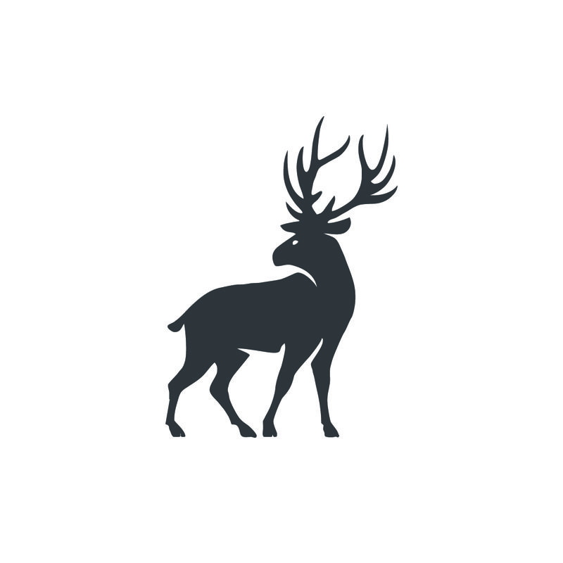 鹿动物标志剪影