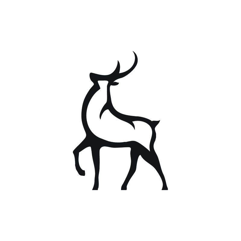 线鹿插图矢量线图标-标志-背景插图-可编辑笔划