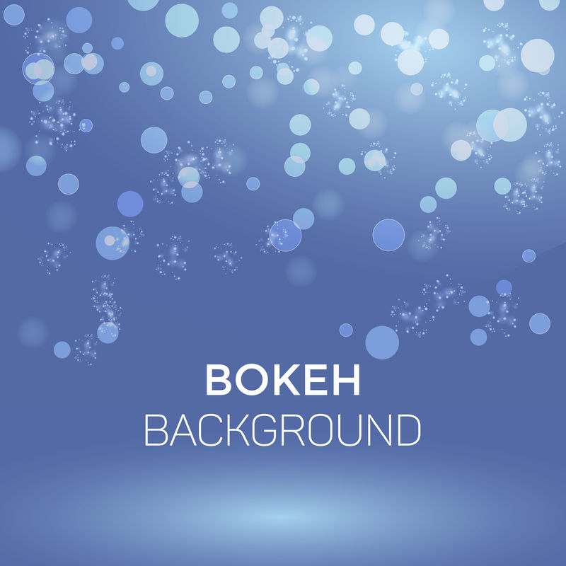 冬季雪花抽象Bokeh背景向量