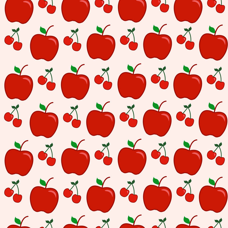 无缝图案苹果红矢量