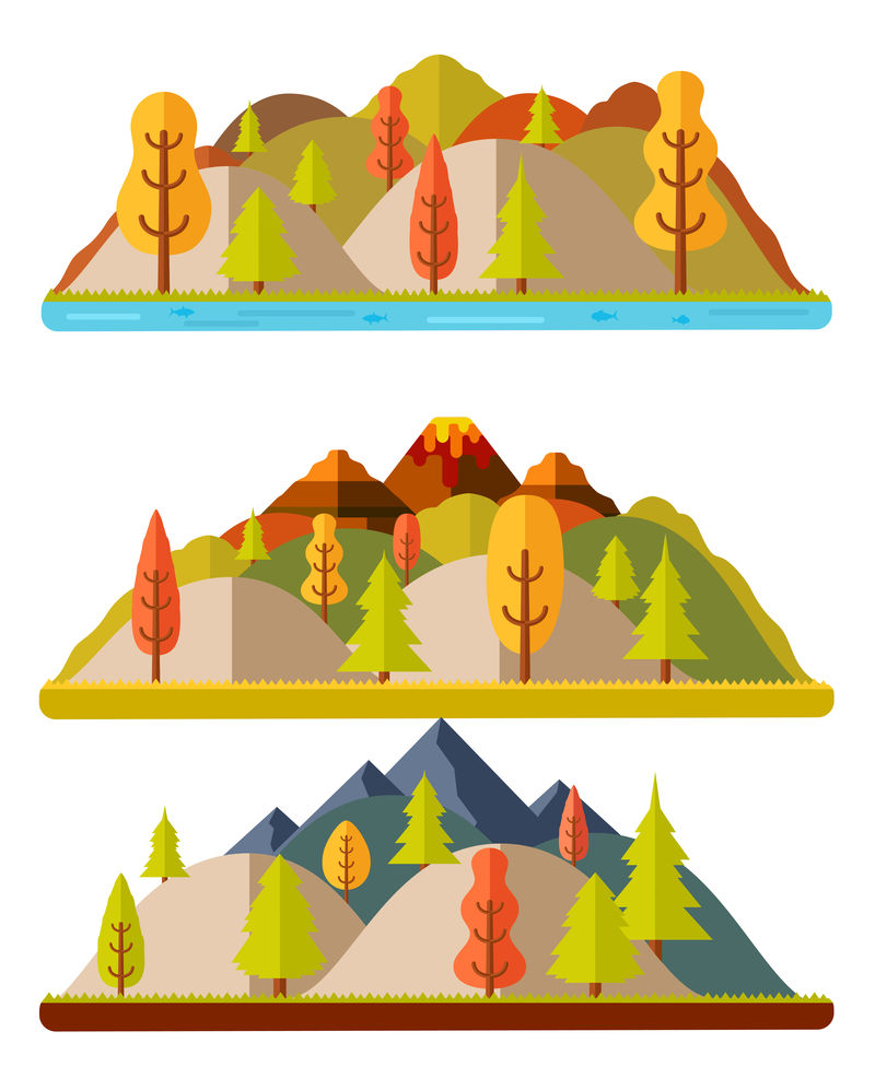 秋季自然景观山丘自然景观载体