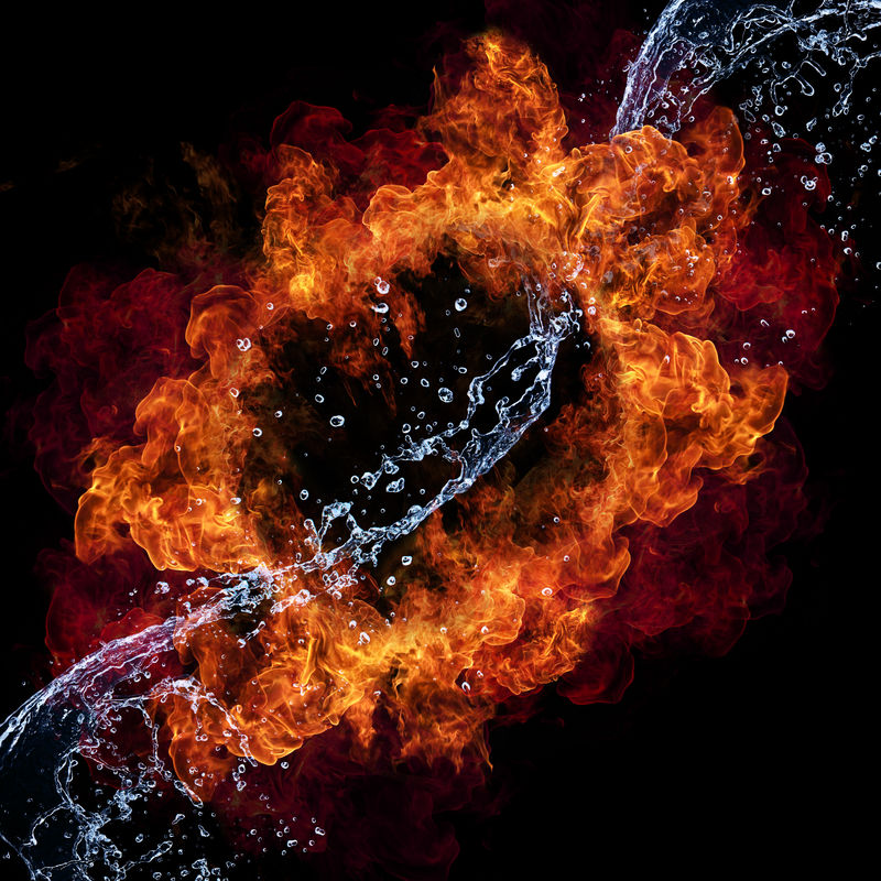 水和火的连接，元素的表示。