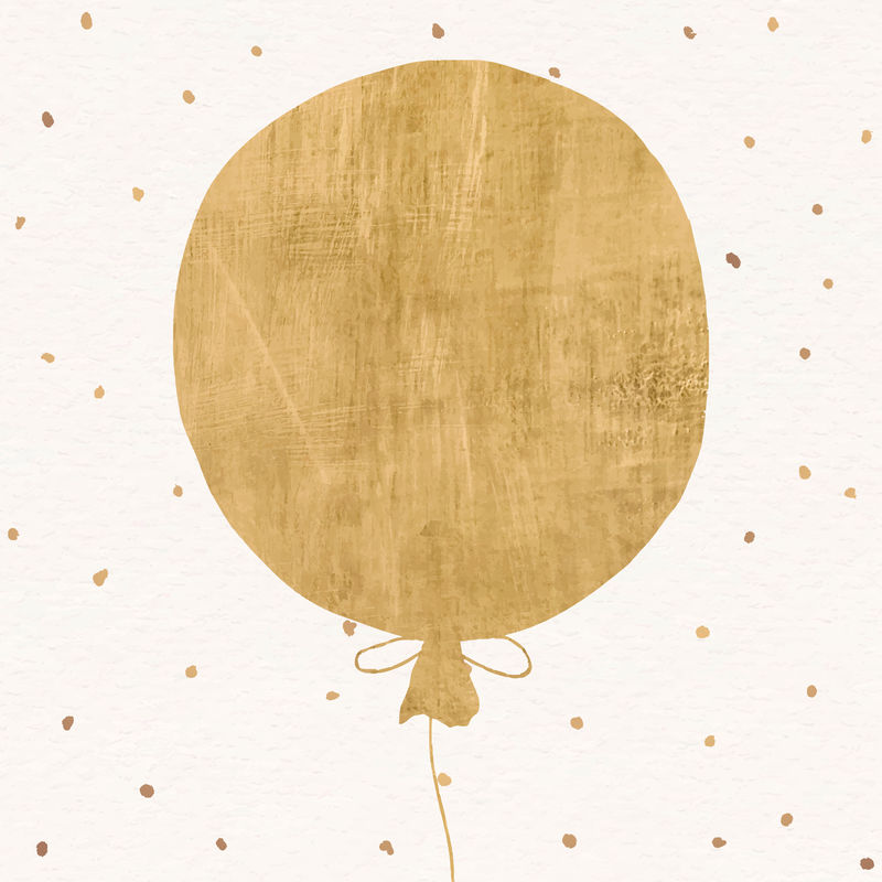 社交媒体帖子的金色气球节日背景向量