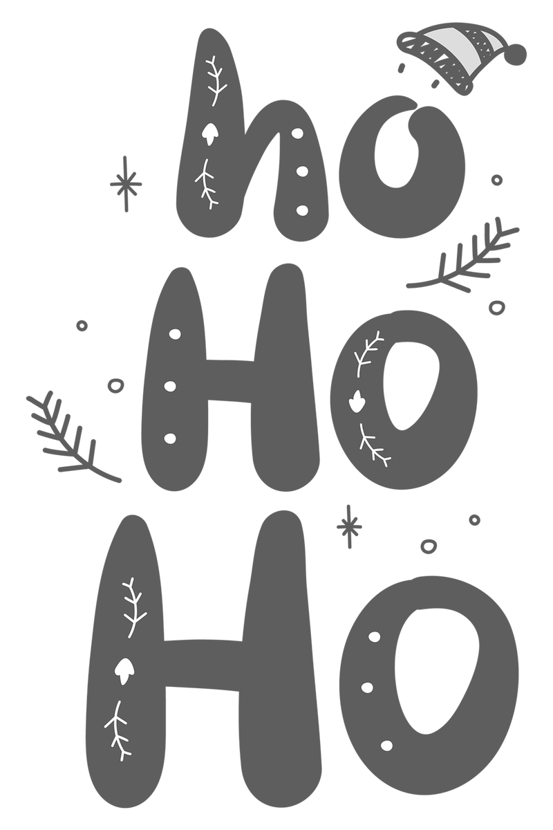 Hohoho png圣诞庆典涂鸦印刷贴纸
