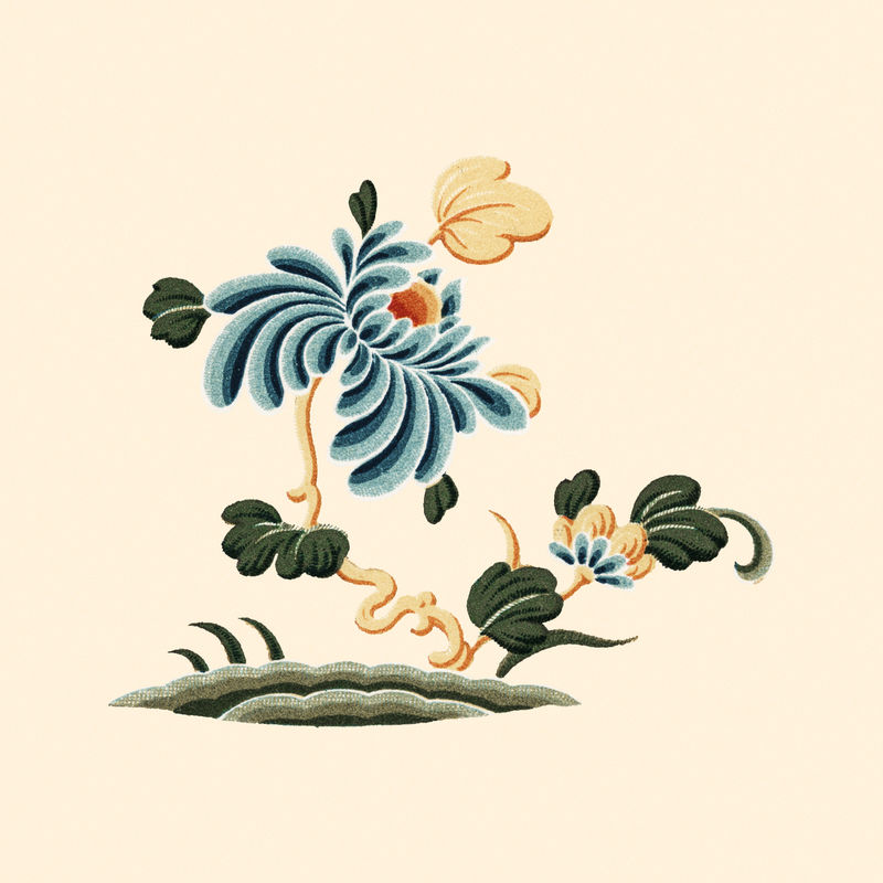 中国艺术花卉装饰插画