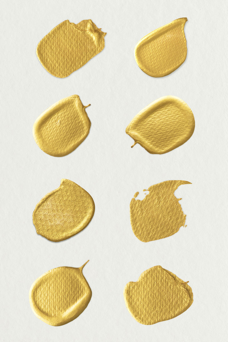 金属黄色油漆笔划集合插图
