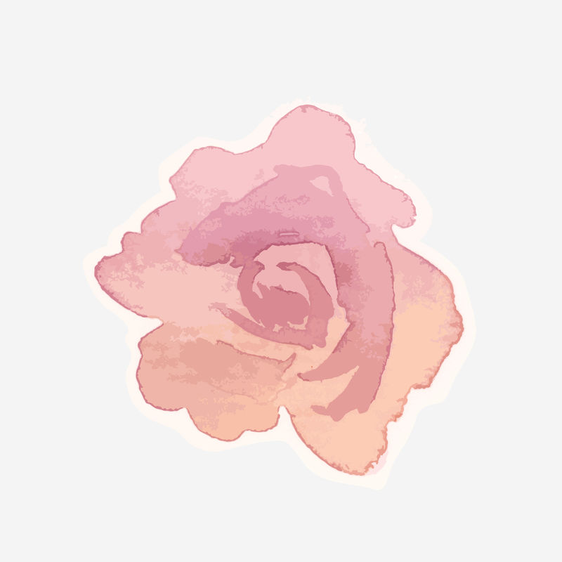 粉红玫瑰矢量花卉素描图案