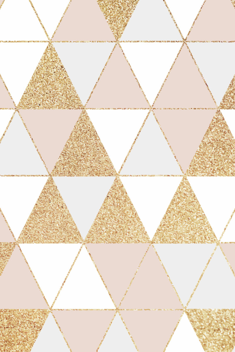 粉色和金色三角形闪光图案背景|高分辨率设计