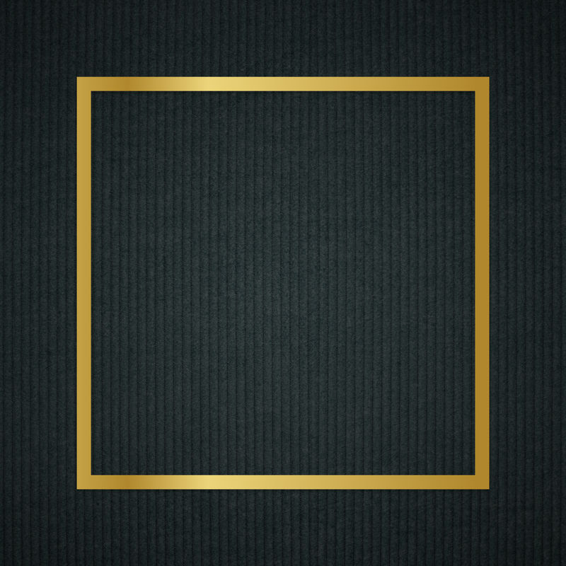 深色织物纹理背景上的金色方形框架