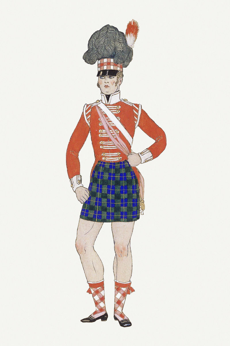 复古苏格兰军队psd复古传统时尚从乔治巴比尔的艺术作品混音