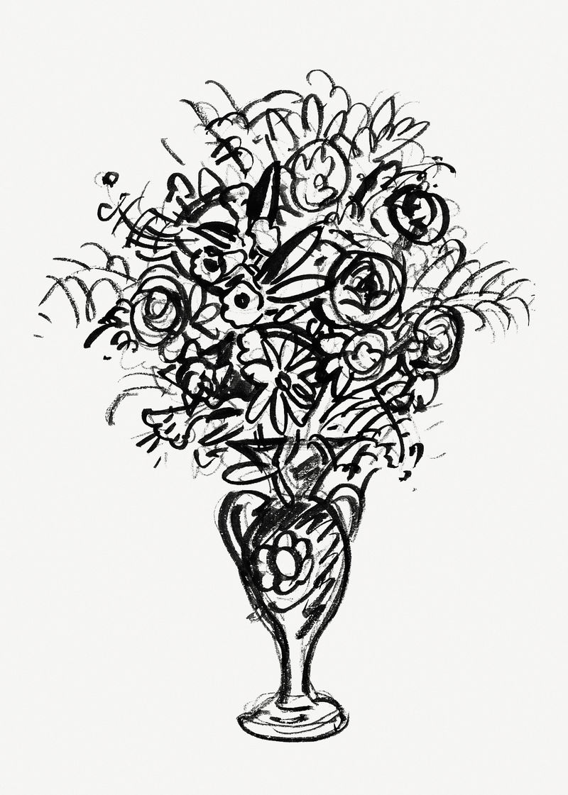 复古花卉psd手绘插图从利奥·格斯特尔的艺术作品混合而成