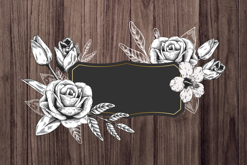 花框棕色木质纹理背景插图