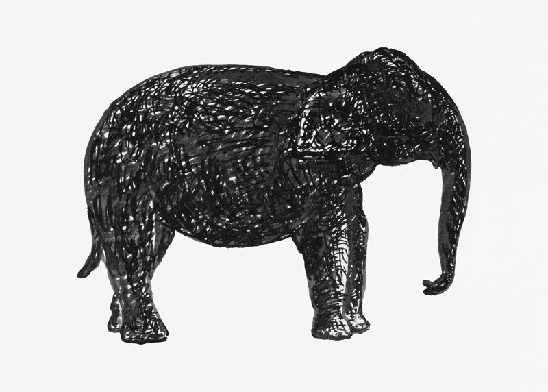 大象psd复古绘画混合自利奥·格斯特尔的艺术作品