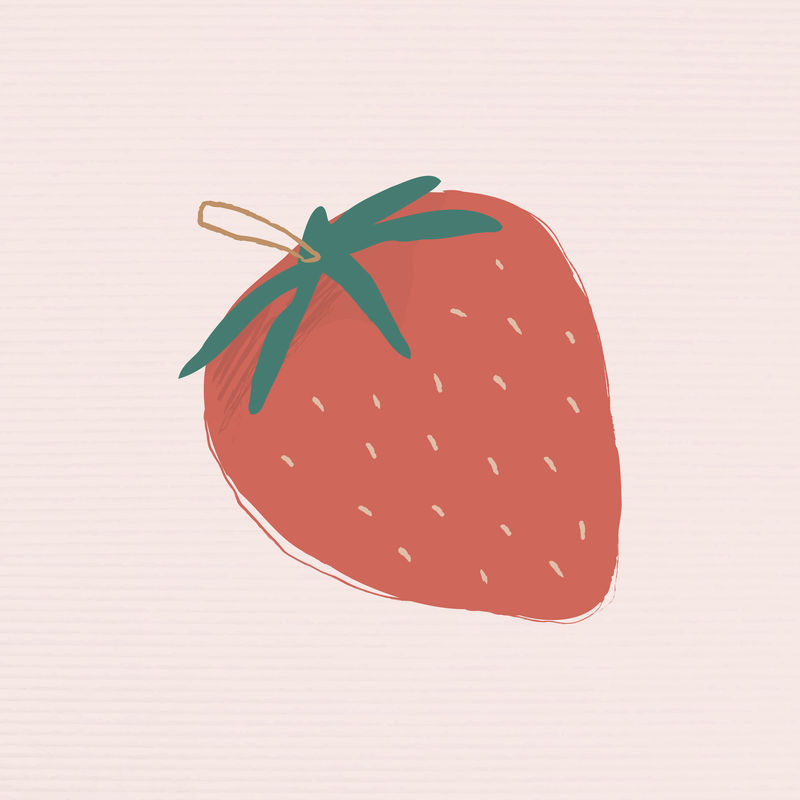 粉彩手绘草莓果剪贴画
