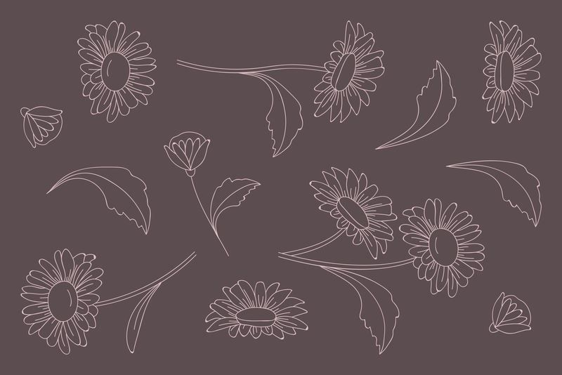 手绘花卉图案背景向量