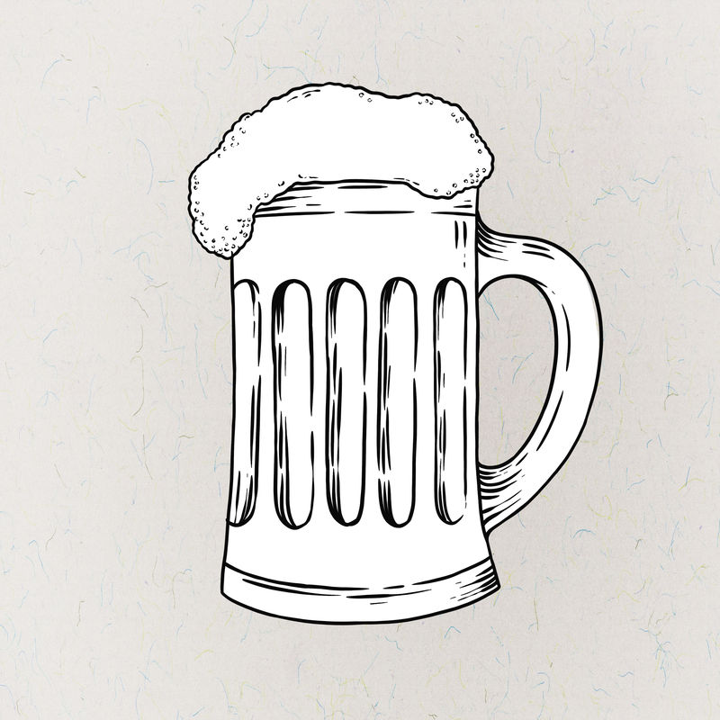 一杯啤酒贴纸设计元素