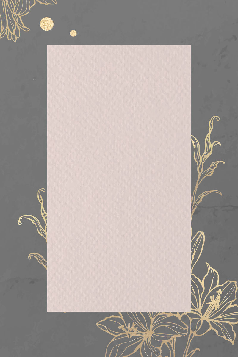 矩形粉色金色花卉背景纸矢量