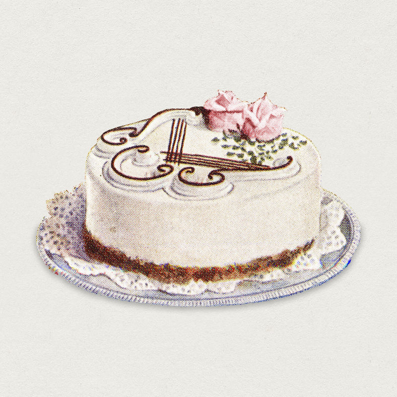复古手绘花式蛋糕设计元素
