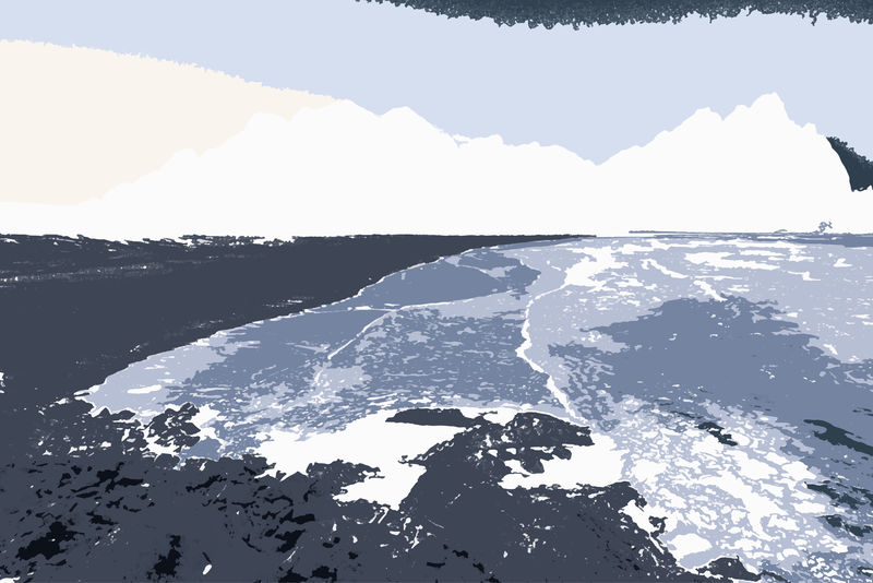 白山和灰色海岸抽象背景向量