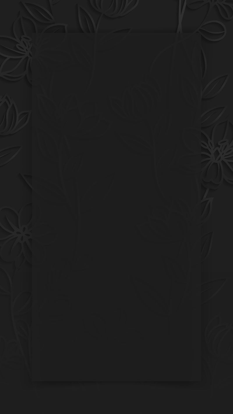 矩形框上的花卉图案黑色手机壁纸矢量