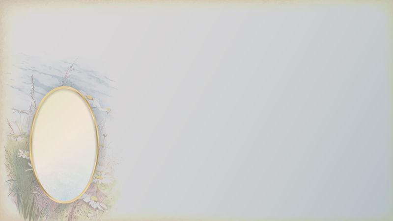 雏菊图案背景模板向量上的椭圆形金框