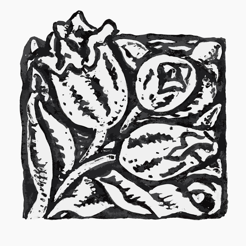 复古花卉矢量手绘插图由Leo Gestel的艺术品混合而成