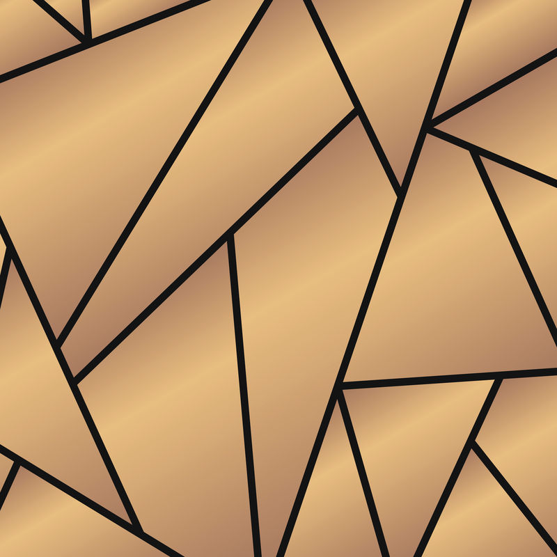 黄金几何三角形图案矢量背景
