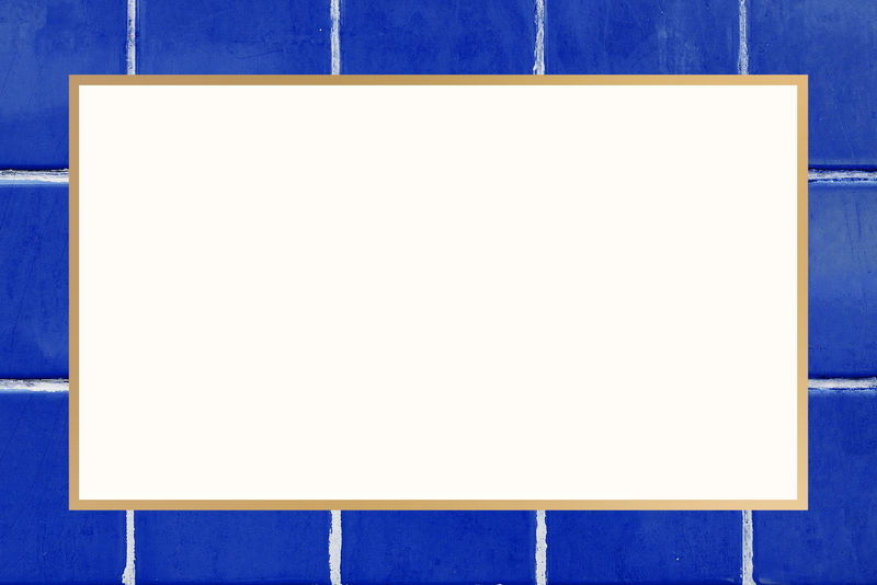 蓝色瓷砖金框psd背景图案