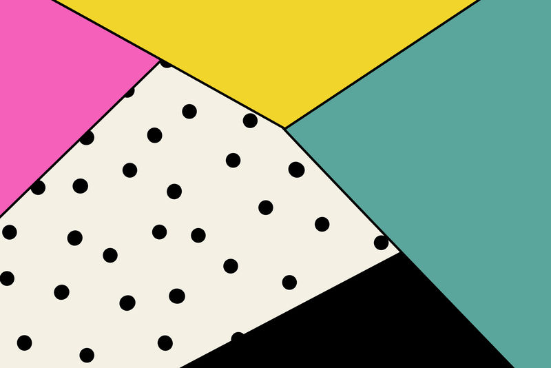 抽象三角形彩色现代波尔卡圆点背景
