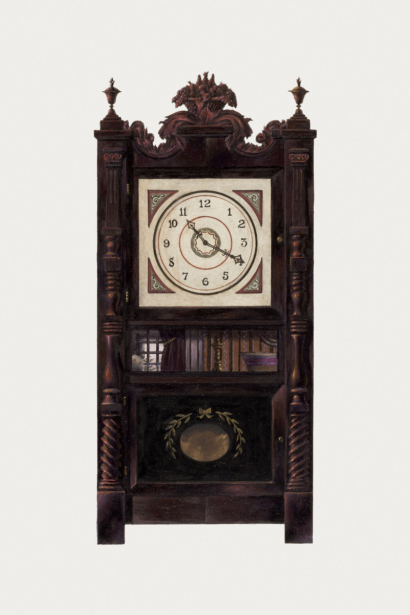 复古时钟psd插图从拉尔夫·莫顿的作品中混合而成
