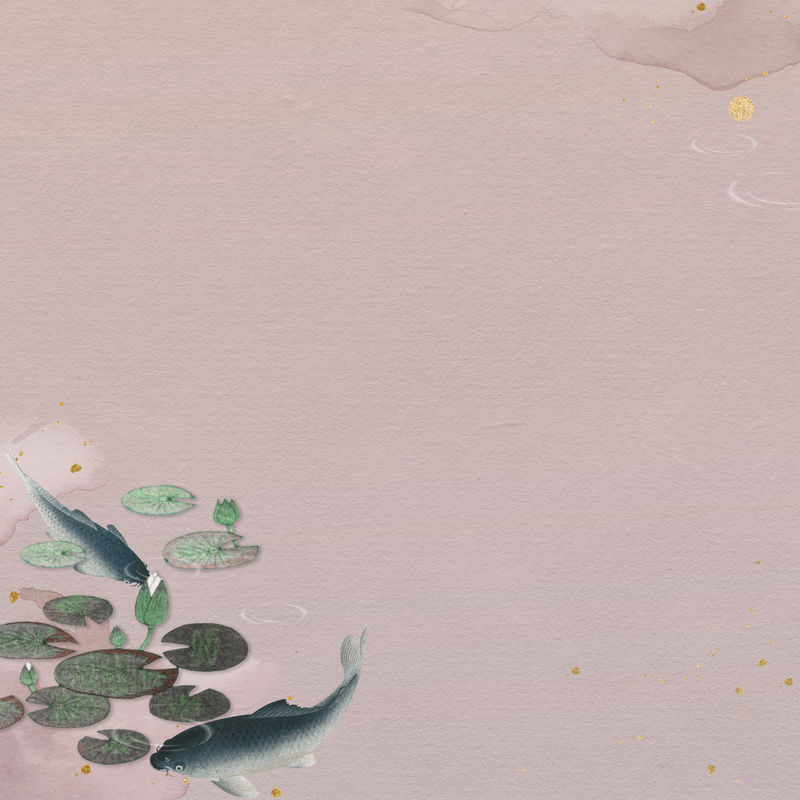游泳锦鲤在池塘背景插图