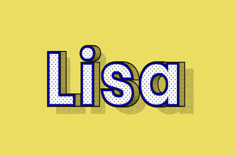 女性姓名Lisa字体刻字