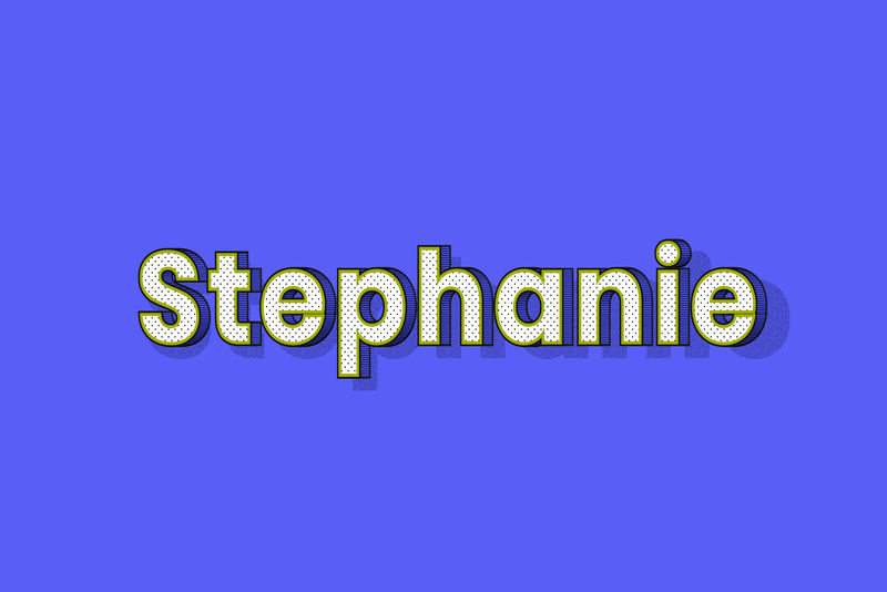 女性姓名Stephanie字体刻字