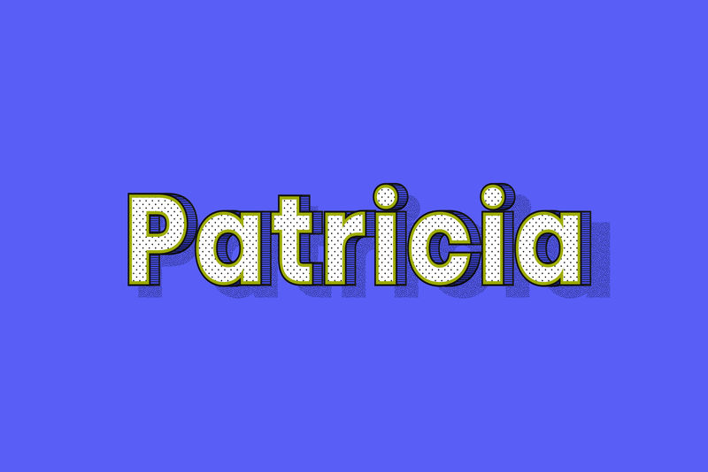Patricia女性姓名复古波尔卡圆点字体