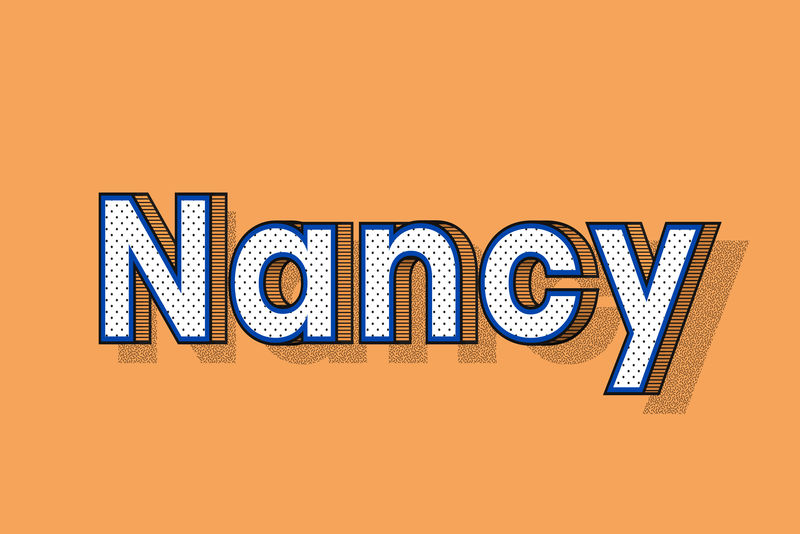Nancy名称点模式字体排版