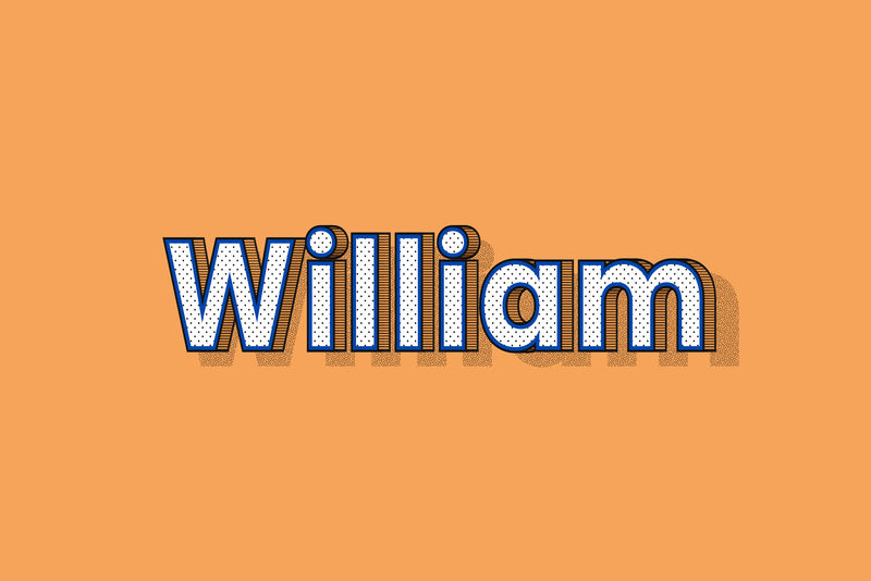 William name点状图案字体排版