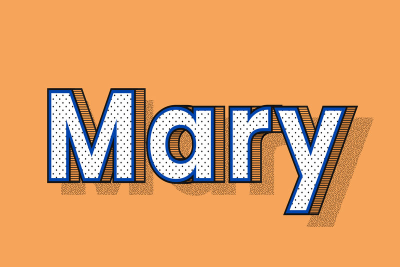 玛丽女性姓名复古波尔卡圆点字体