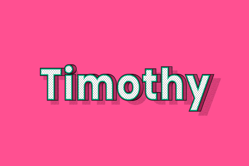 Timothy姓名点状图案字体排版