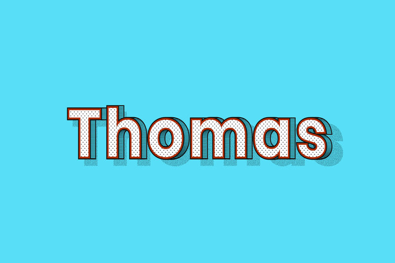 Thomas name点状图案字体排版