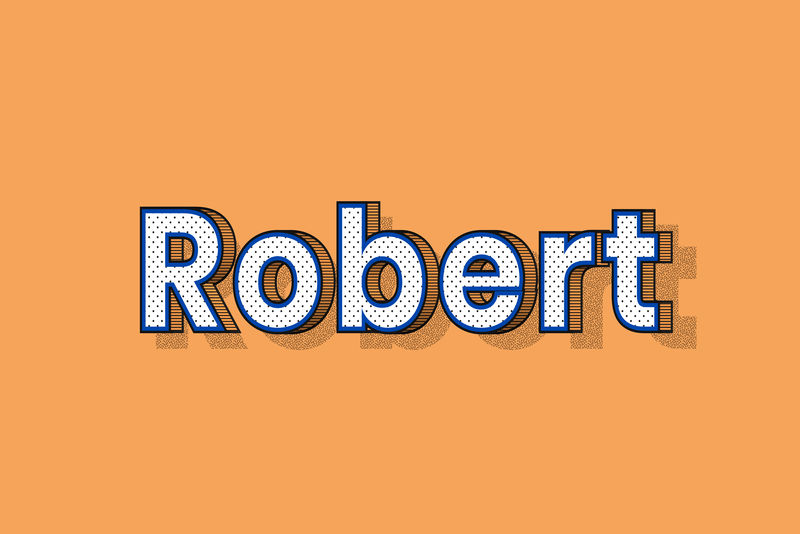 男姓名罗伯特印刷字体