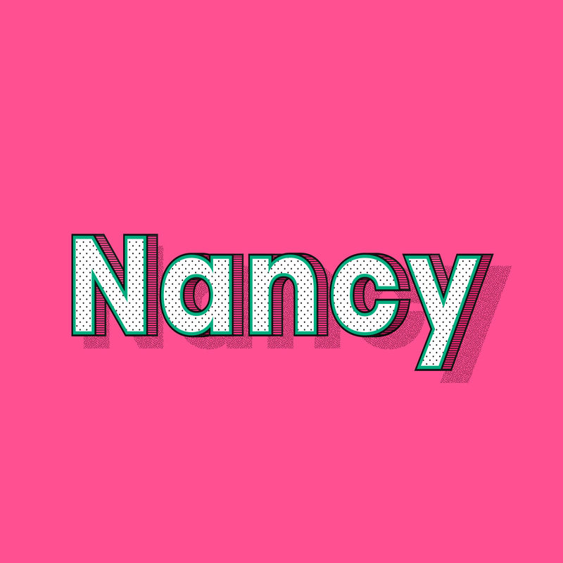 Nancy姓名字体阴影复古排版