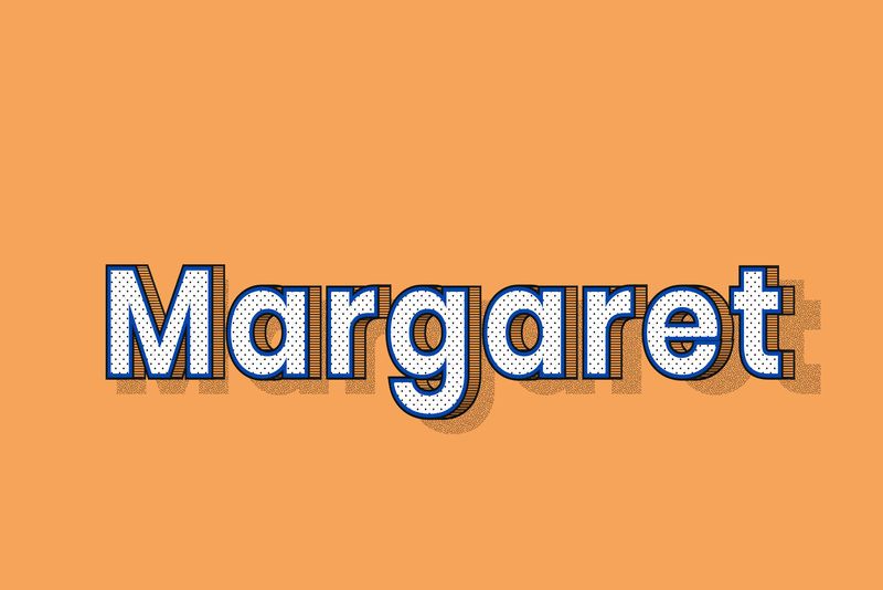 Margaret name点状图案字体排版